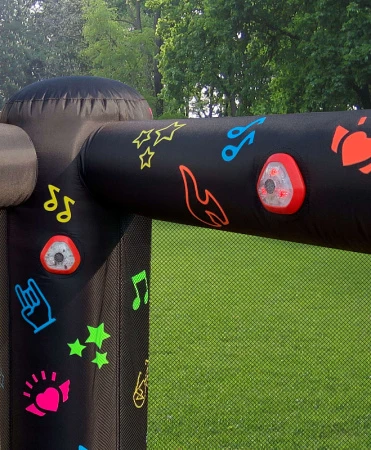 Интерактивный надувной Батут HAPPY HOP с горкой «Рок-н-ролл»